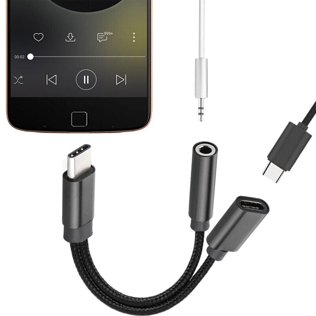 Type C To 3.5 Mm And Charger 2 In1 Headphone Audio Jack USB C