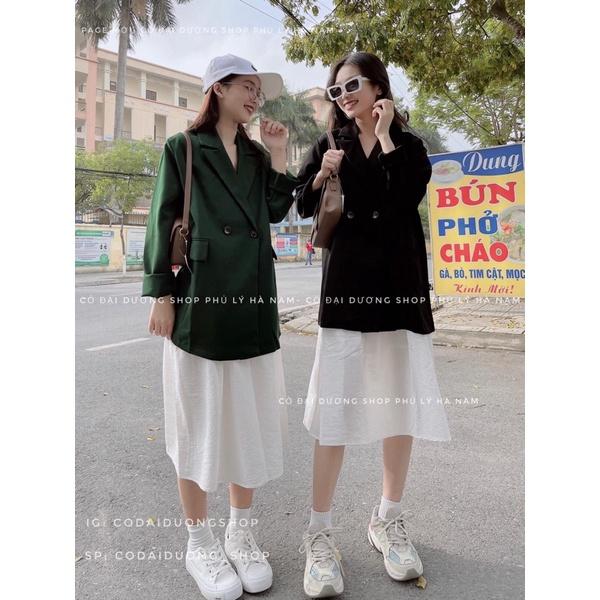 áo blazer 6082 - xanh,freesize dưới 65kg