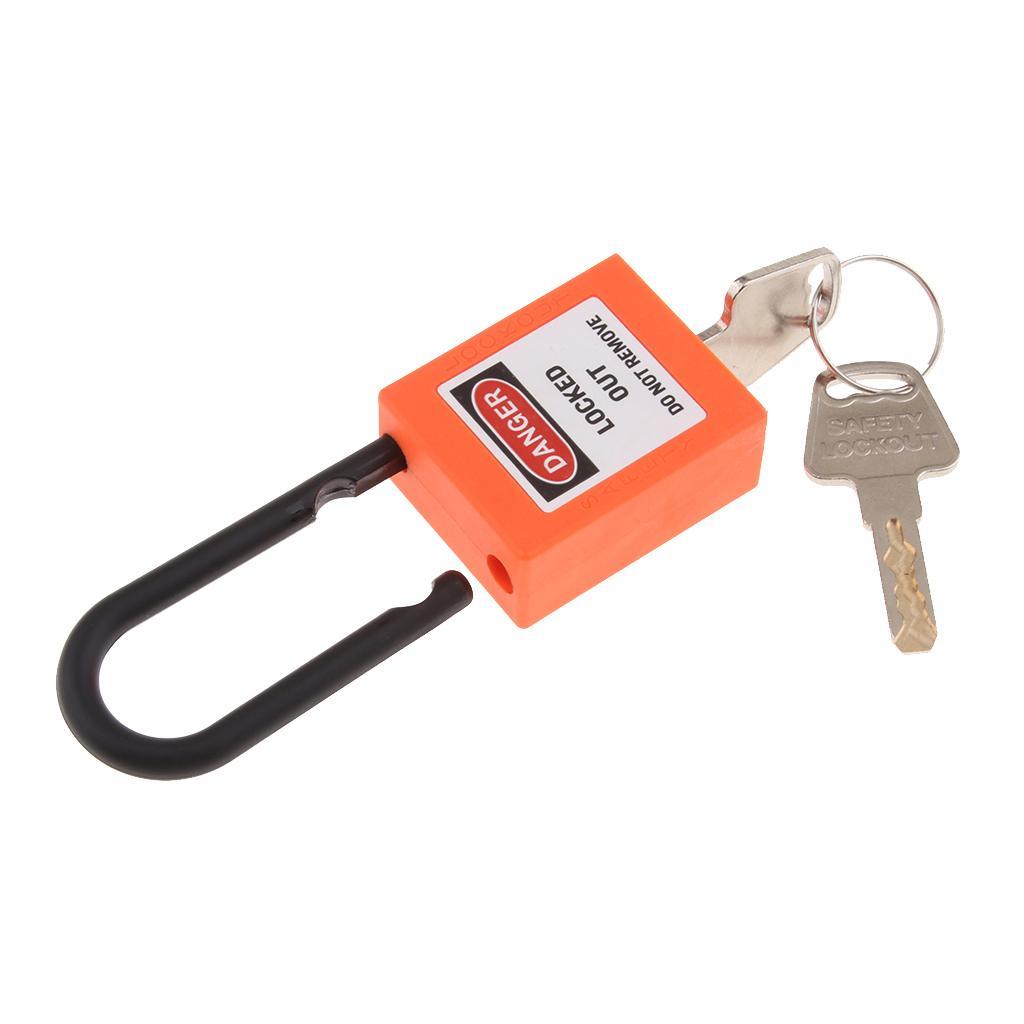 2xSafety Security Lockout Padlock Keyed Different PVC Stainless Steel Orange