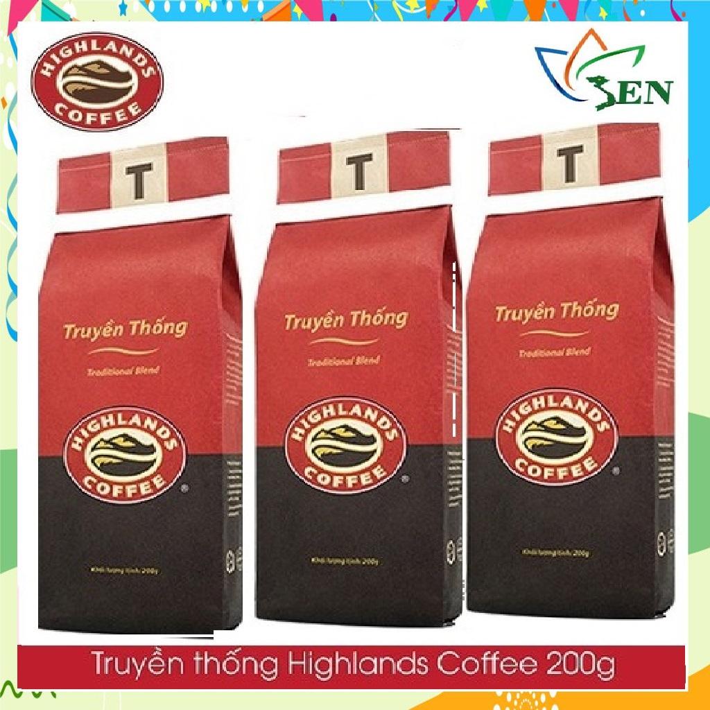 Combo 3 gói Cà phê Rang xay Truyền thống Highlands Coffee 200g