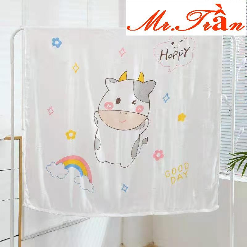 Chăn lụa điều hòa sợi tre siêu đẹp, chăn đắp mùa hè cho bé mang đi học kích thước 110x110 cm