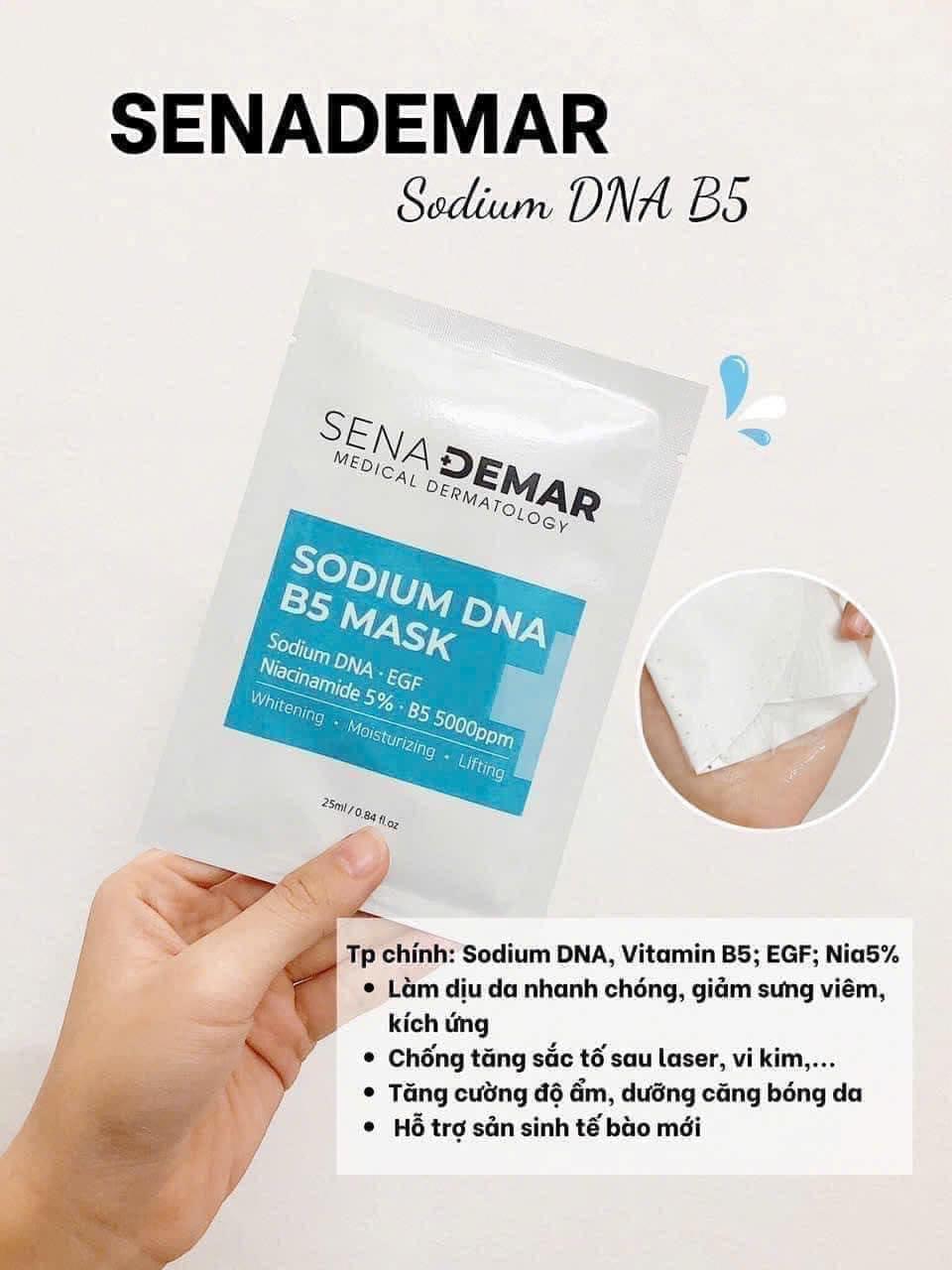 Mặt nạ Senademar Sodium DNA B5 mask 25ml hạn 2027 - 1 miếng lẻ