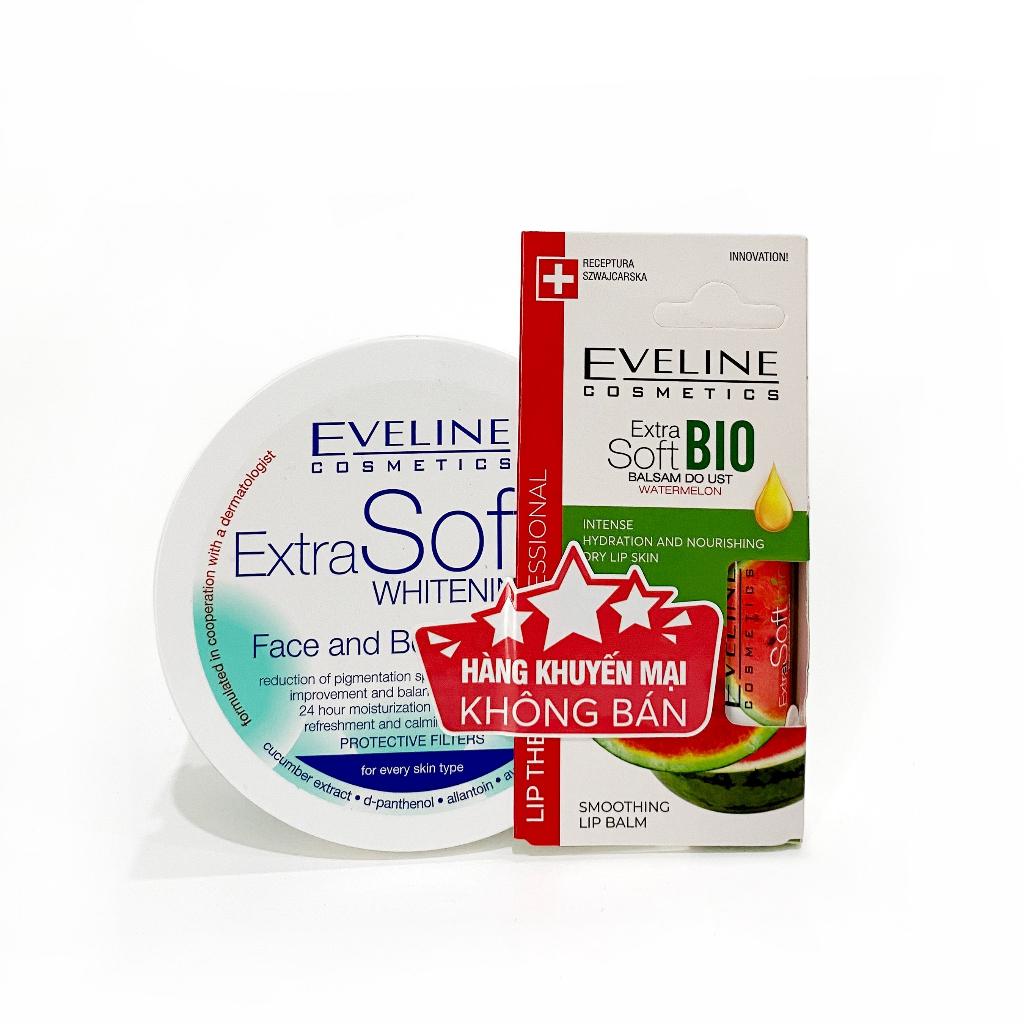 [Tặng Son dưỡng môi vị Dứa] Kem Dưỡng Trắng Da Mặt Và Toàn Thân Eveline Extra Soft Whitening 200ml