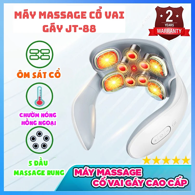 Máy Massage Cổ Vai Gáy Cao Cấp Công Nghệ Mới Nhất, Nén Nóng Hồng Ngoại Với Tám Điểm Mát Xa Chuyên Sâu, Giảm Đau Mỏi Cơ 