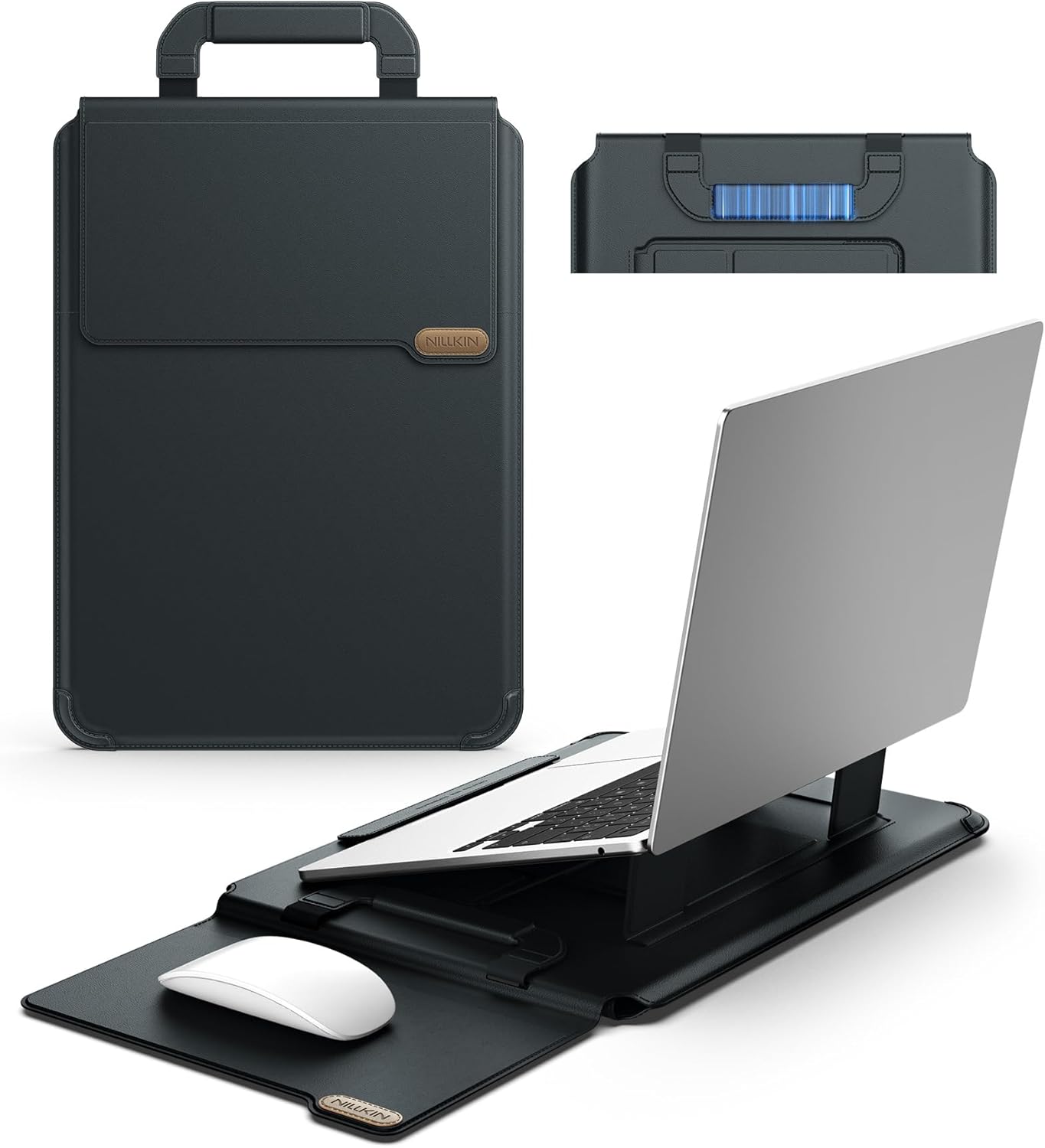 Bao da Nillkin Versatile Pro có giá đỡ và tấm lót chuột cho Laptop 14inch 16inch Macbook Air Pro/Surface/HP/Dell - Hàng Chính Hãng