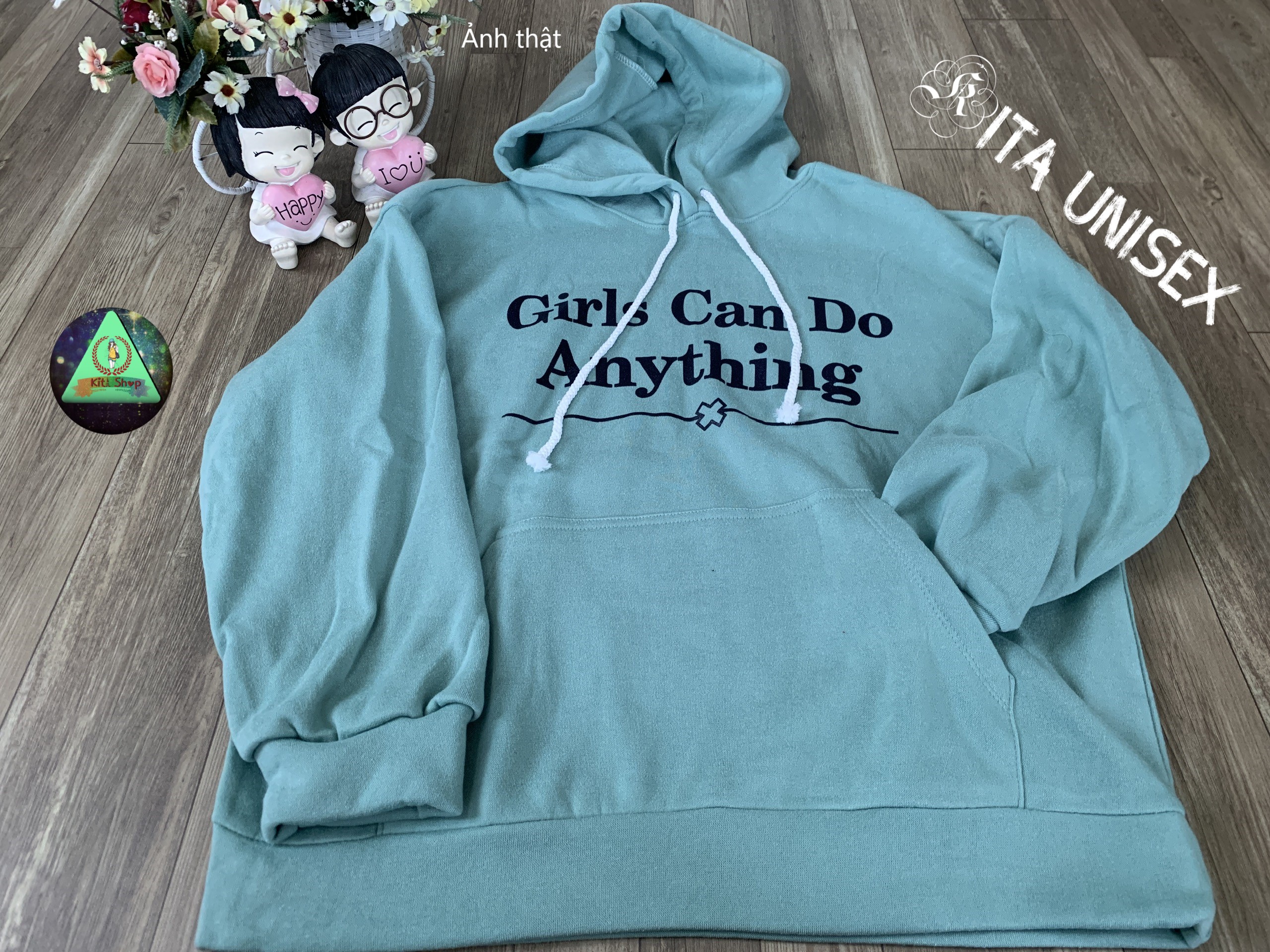 Áo khoác Hoodies nữ vải nỉ bông mềm ấm Freesize Thời trang Hot Trend Kita Unisex - GIRL CAN DO