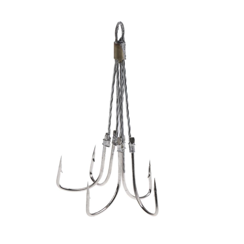 Fishing Hooks 5 Claw Hooks With Elastic Steel Wire Hooks With Barb
