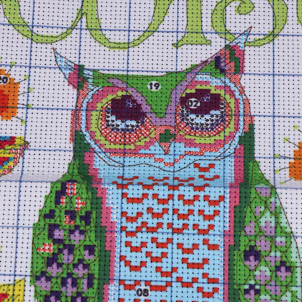DIY Handmade Cartoon Owl Stamped Cross Stitch Kit Embroidery Kits Home Decor