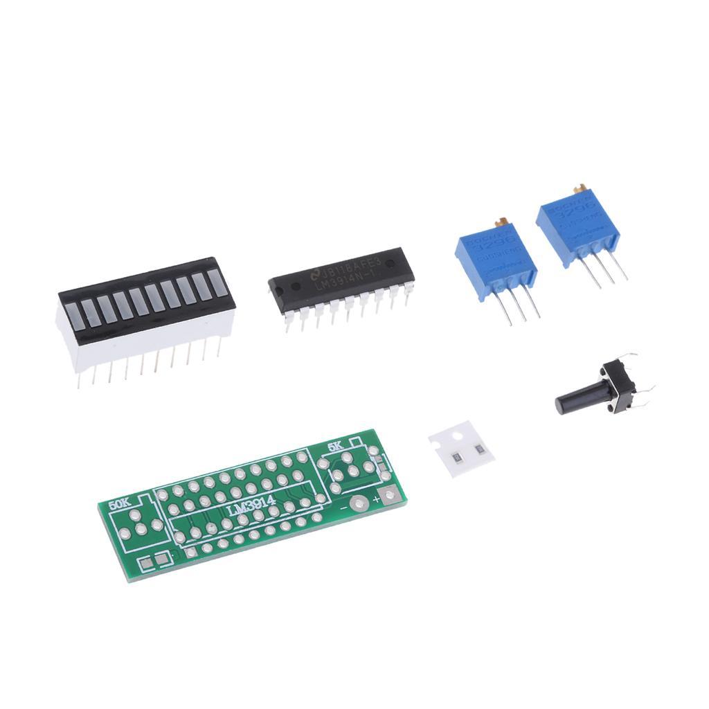 2-7pack Battery Power LED Bar Display Module Kits 10 Segments DIY LM3914 Kits