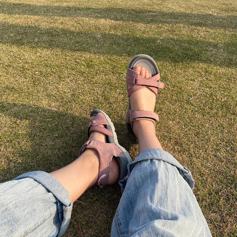 Sandal nữ sandals trekking ngoài trời đi giày sấy nhanh mùa hè giày nhẹ có trọng lượng nhẹ thiết kế kích thước thời trang 40 Color: Navy Grey Shoe Size: 36