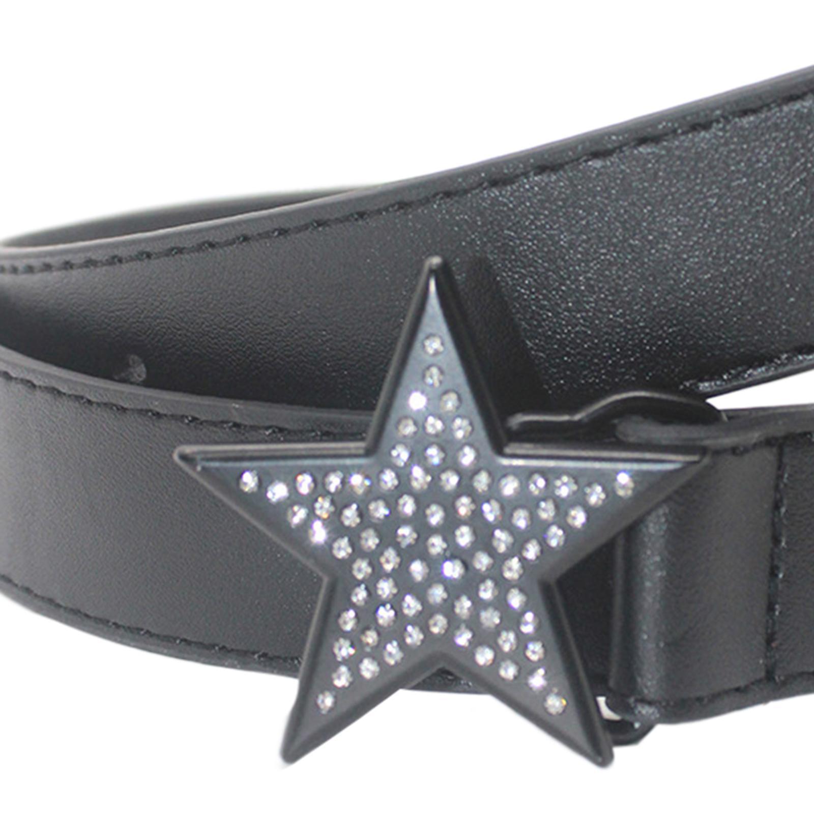 Ladies Waist Belt Rhinestone Buckle Jeans Belt Women PU Leather Belt