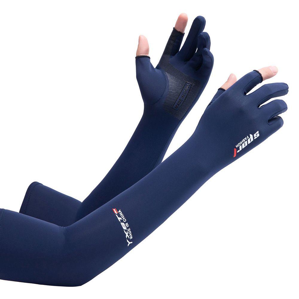 1Pair tay áo làm mát bao gồm phụ nữ đàn ông thể thao chạy chống nắng chống nắng găng tay ngoài trời. Color: grey 3