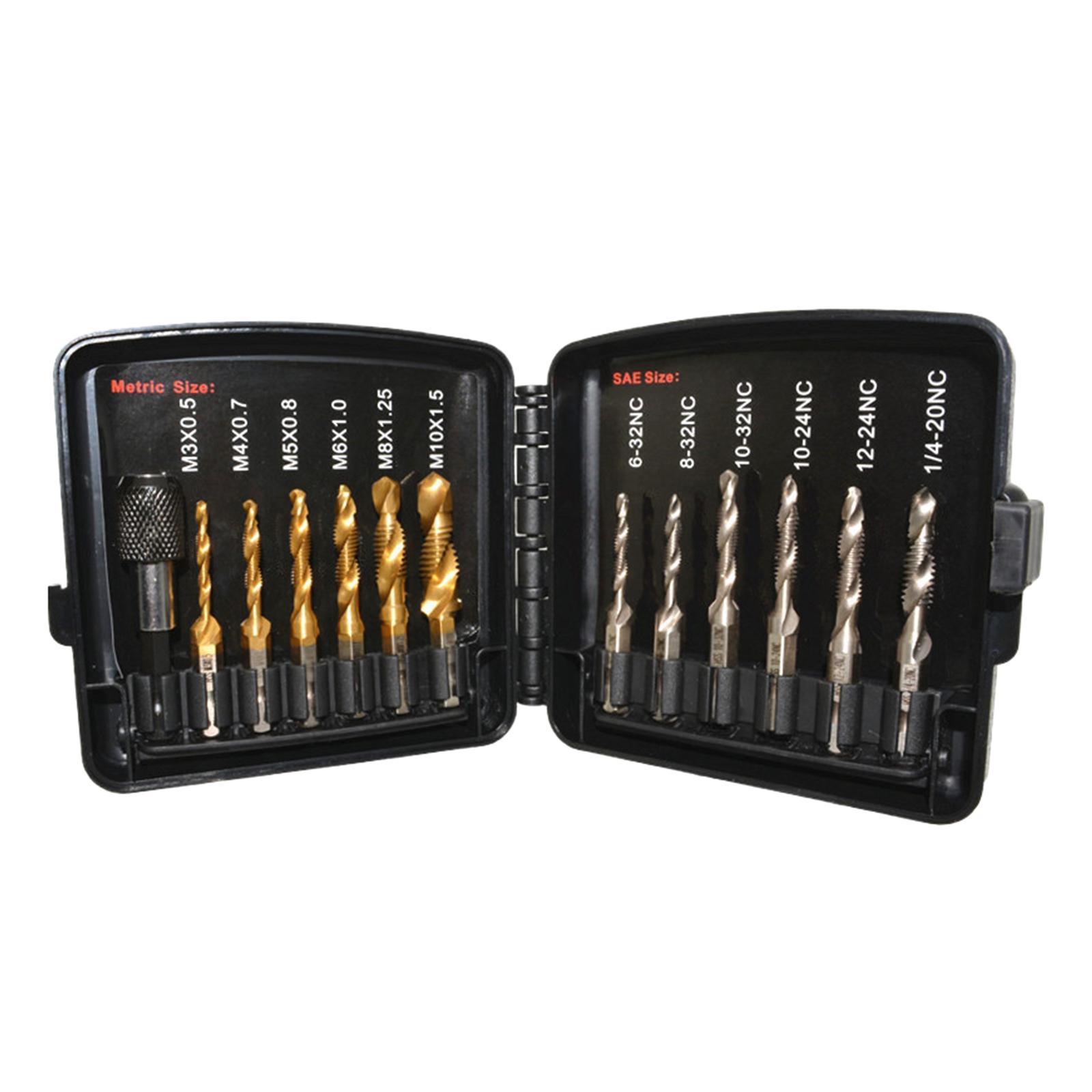 Metric SAE Thread bit drill bit Set Combination Drill bit for Tapping Deburring