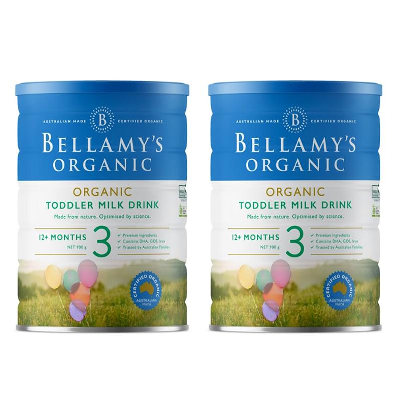 2 Lon Sữa Bột Bellamy's Organic Số 3 (900g)