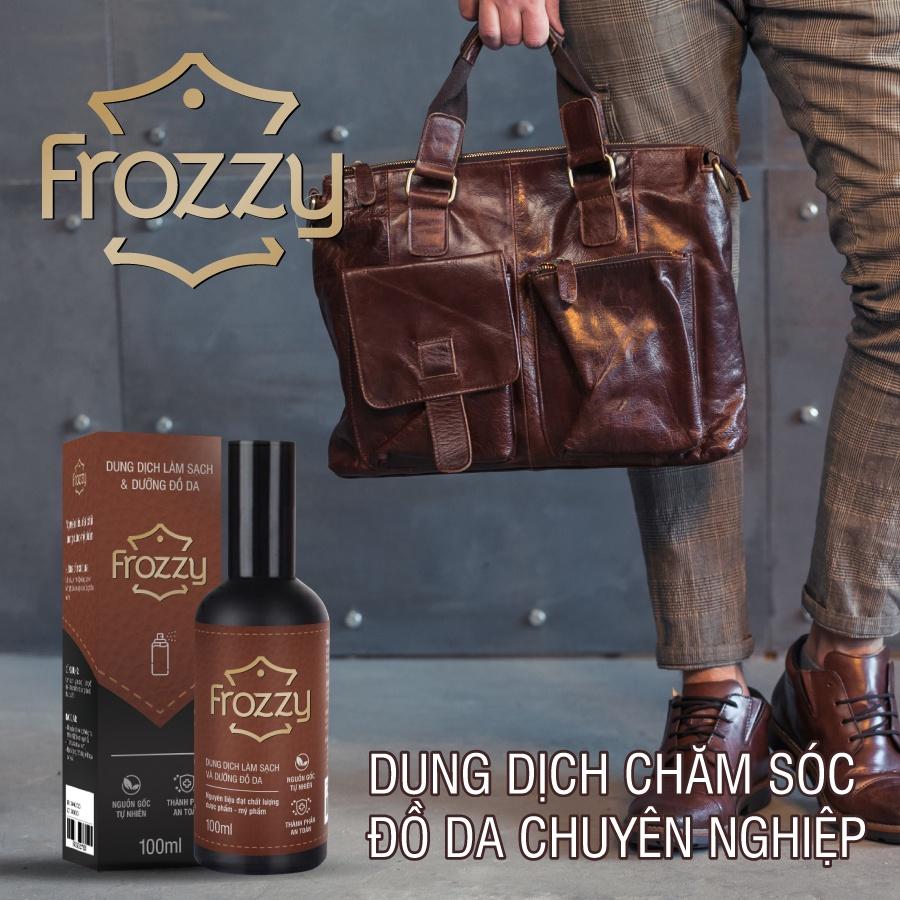 FROZZY-Dung dịch làm sạch và dưỡng đồ da cao cấp 100ML- Tặng kèm khăn mềm