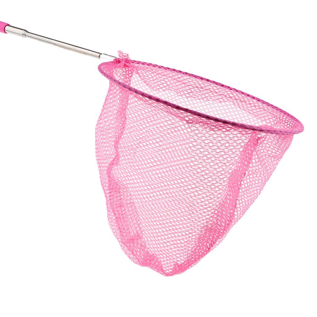 2x Kids Pond Fishing Telescopic Butterfly Bug Catcher Pink
