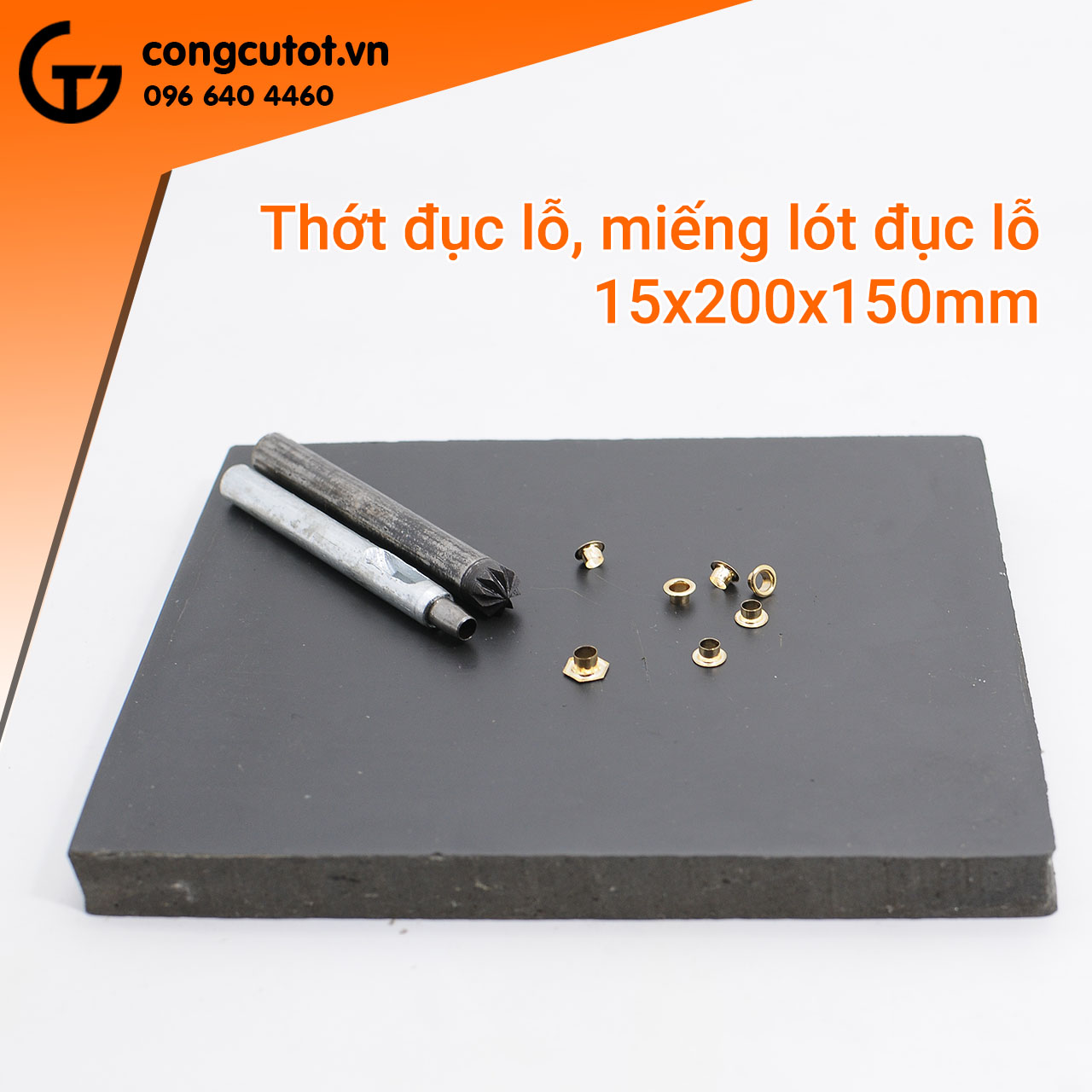 Thớt đục lỗ, miếng lót đục lỗ 15x200x150mm nhựa 