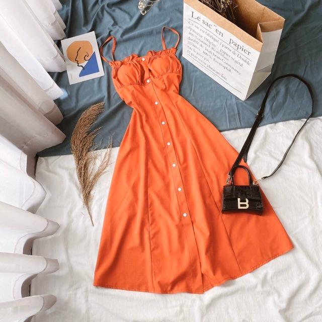Đầm maxi 2 dây hở lưng