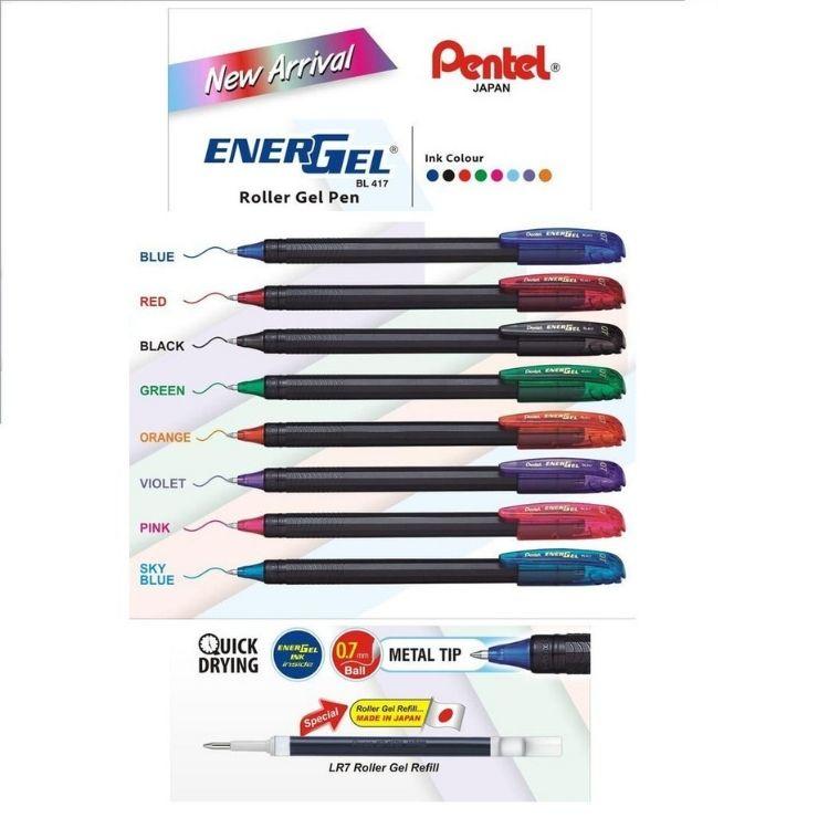 Bút Bi Gel Pentel Energel BL417 ngòi 0.7 nắp đậy