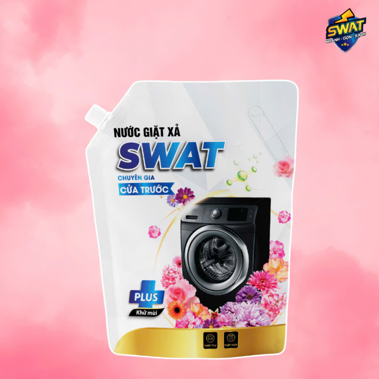 Nước Giặt Xả 5 in 1 SWAT Hương Hoa Mẫu Đơn 2.2kg - Chuyên gia cửa trước
