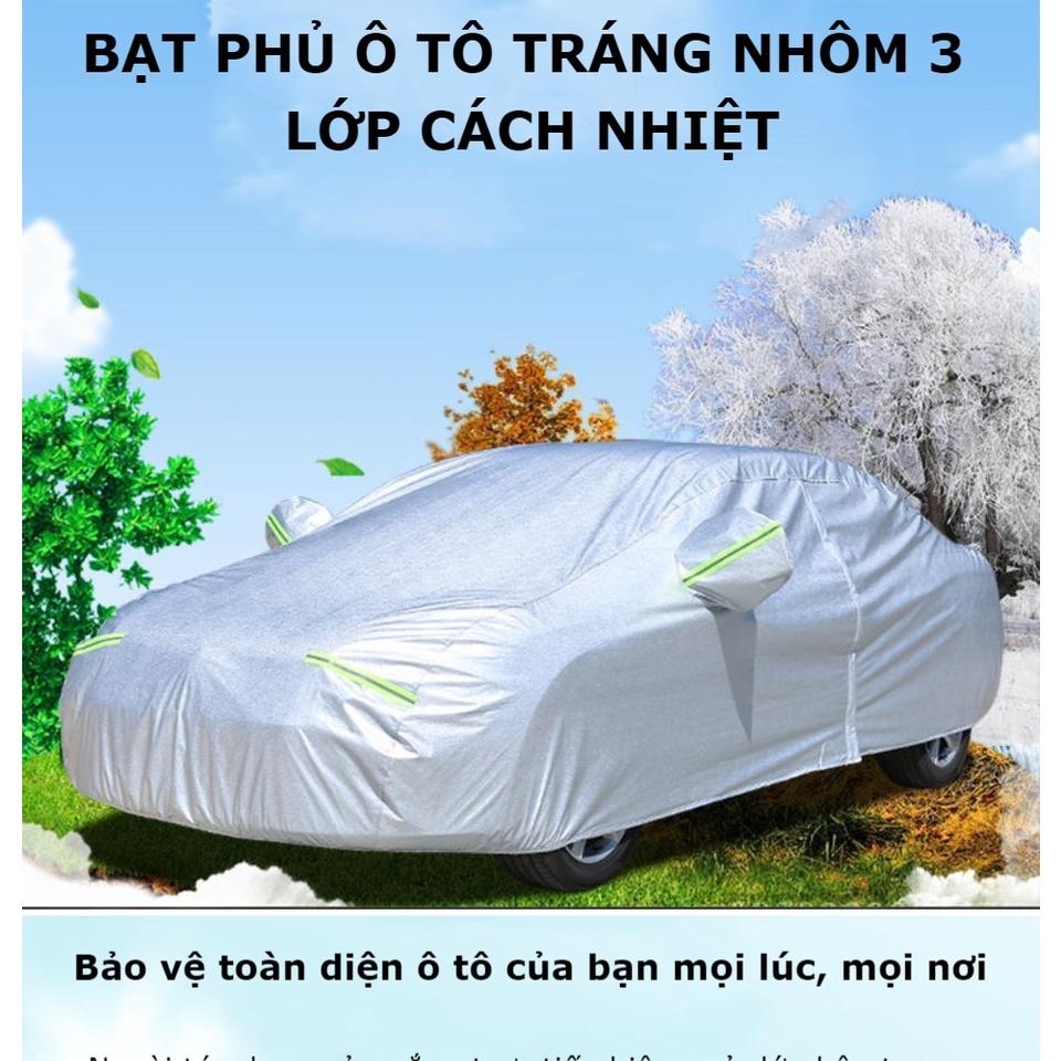 Bạt phủ ô tô, bạt phủ, bạt phủ xe ô to cao cấp - Bạt phủ xe ô tô tráng nhôm 3 lớp cách nhiệt