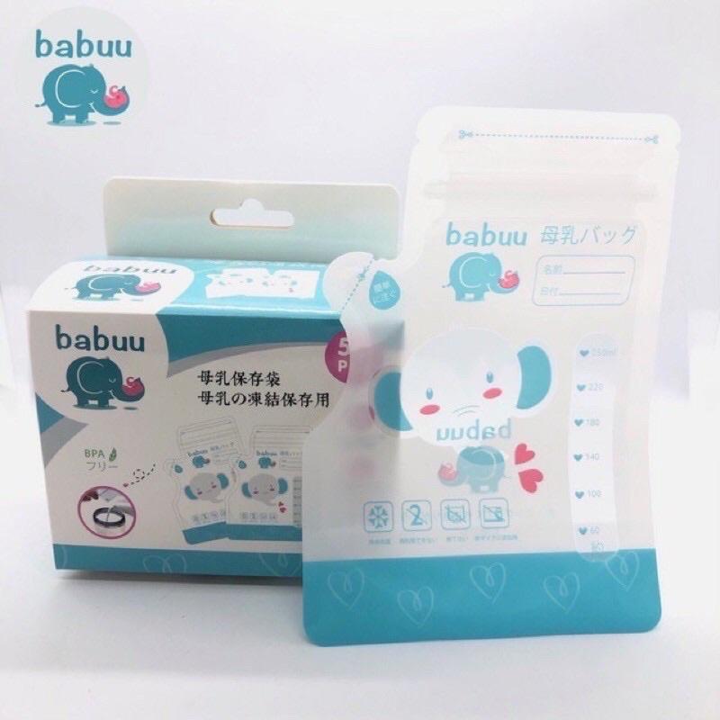 Hộp 50 túi trữ sữa Babuu Nhật Bản 250ml