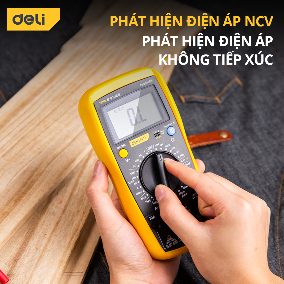 Đồng Hồ Vạn Năng Deli Tích Hợp Nhiệt Kế Cao Cấp - Đo Lường Chính Xác Dòng Điện Một Chiều, Hai Chiều Dễ Sử Dụng DL334004