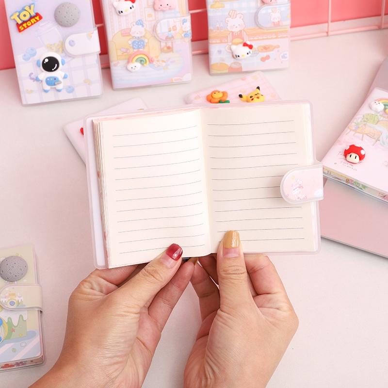 Sổ tay mini, sổ kẻ ngang, cái nút bấm nhiều họa tiết cute thích hợp cho học sinh/sinh viên PK1331