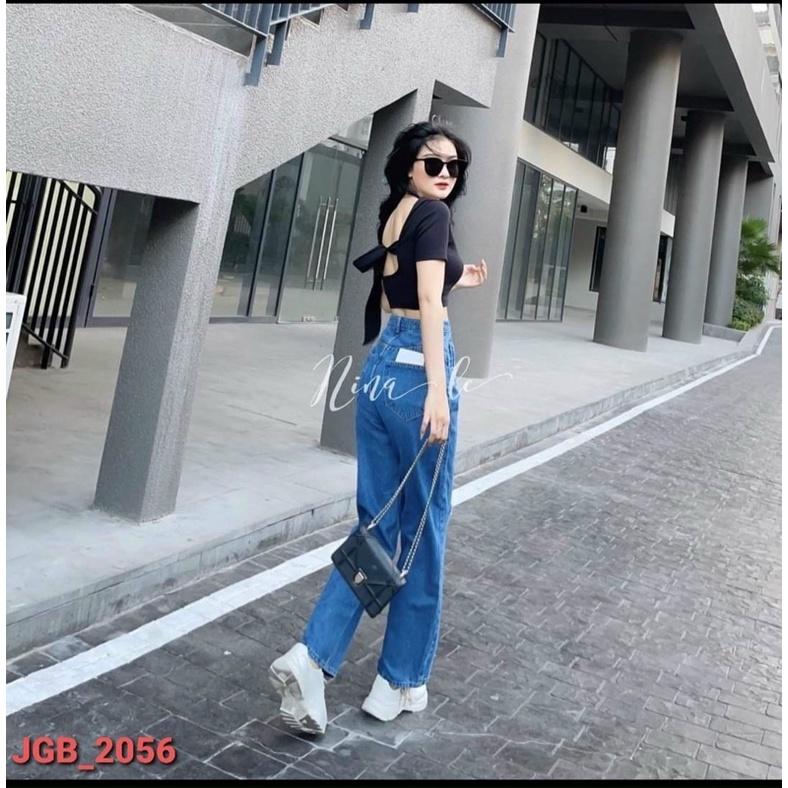 QUẦN JEAN BAGGY NỮ ỐNG RỘNG,LƯNG CAO