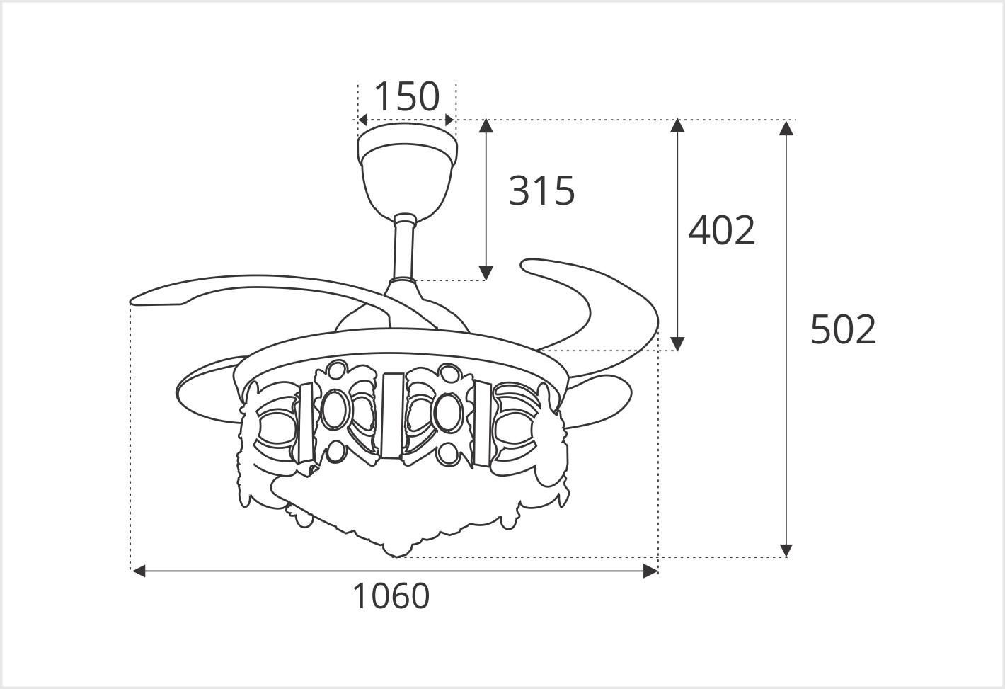 QUẠT ĐÈN TRẦN CÁNH XẾP ĐÈN LED SINWA AS 191 (Hàng chính hãng)