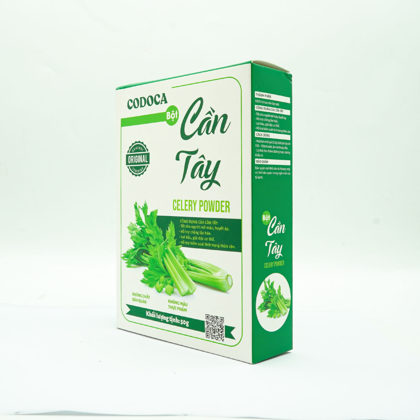 Bột Cần tây Nguyên Chất Sấy Lạnh Codoca (50g) Giảm cân, thải độc, chống lão hóa