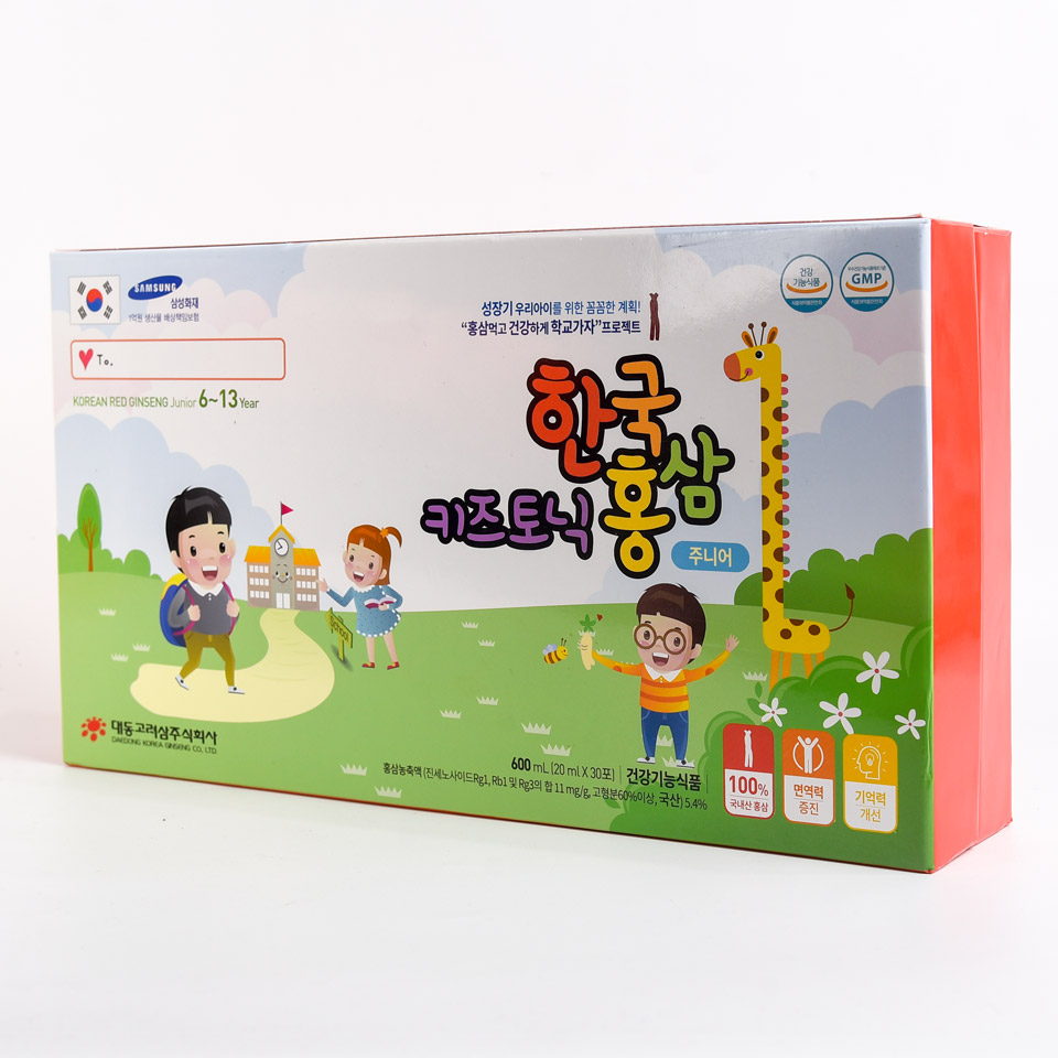 Hộp 30 túi Nước hồng sâm dành cho trẻ em 6-13 tuổi Daedong Korea Ginseng