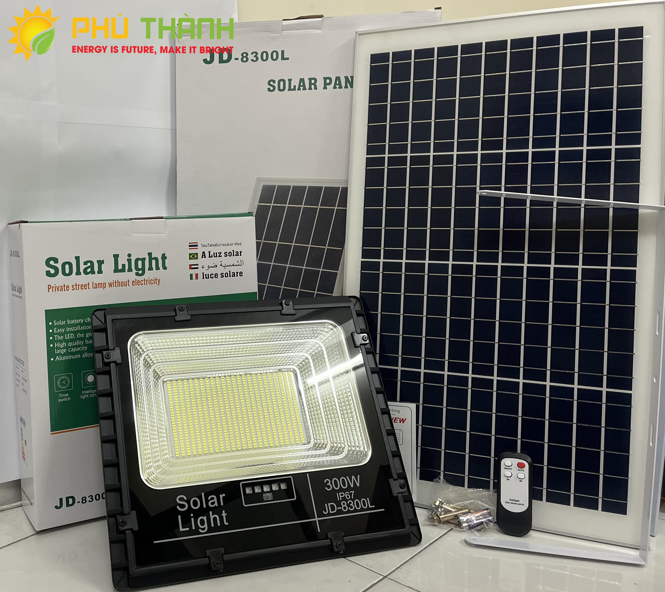 ĐÈN NĂNG LƯỢNG MẶT TRỜI 300W JINDIAN JD-8300L - HÀNG CHÍNH HÃNG