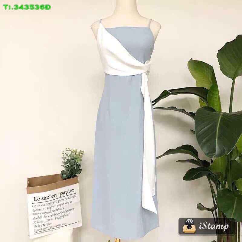 Đầm body 2 dây phối