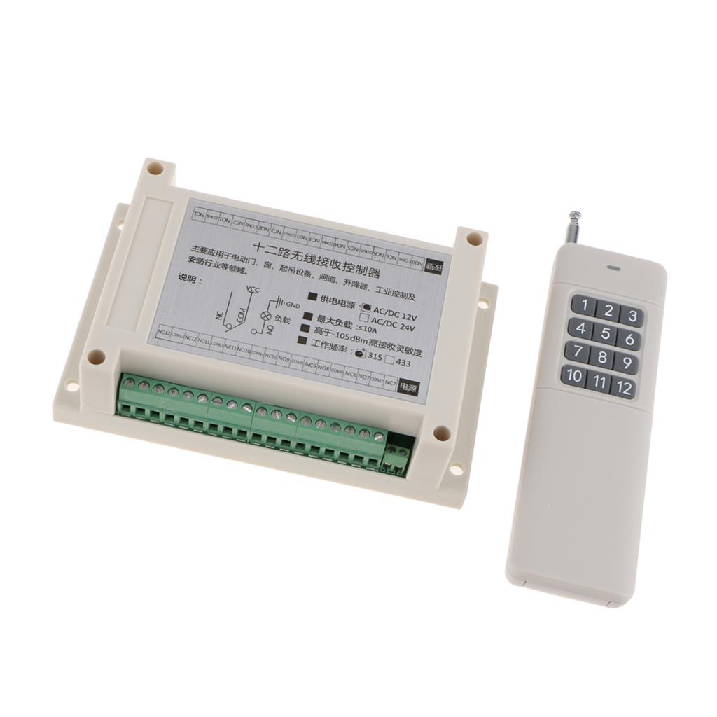 DC 12V Relay 12 CH Wireless RF Remote Control Switch Transmitter + Receiver