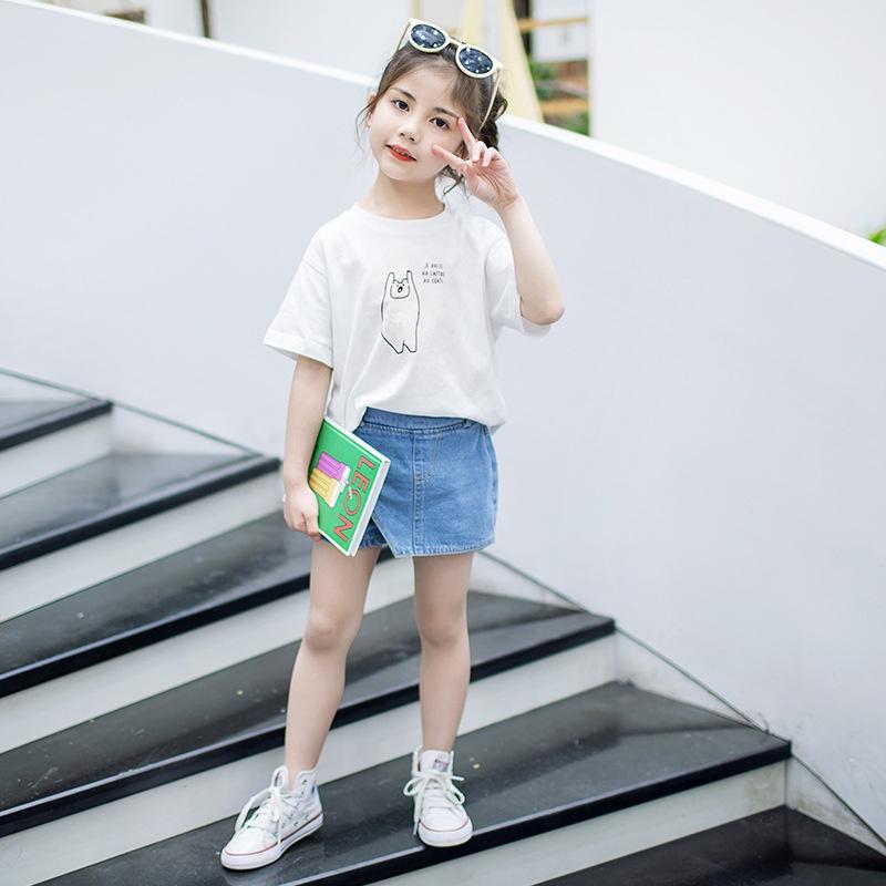 Quần jean ngắn giả váy cho bé gái Easy Baby, váy jean thời trang cho bé từ 14-26kg
