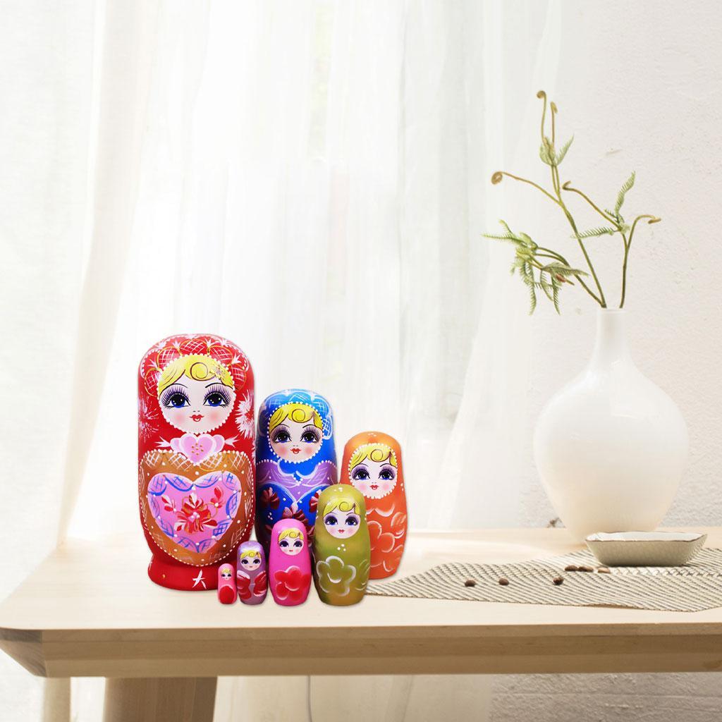 Girl  Wooden Russian Nesting Dolls Kit Nested Matryoshka Toy