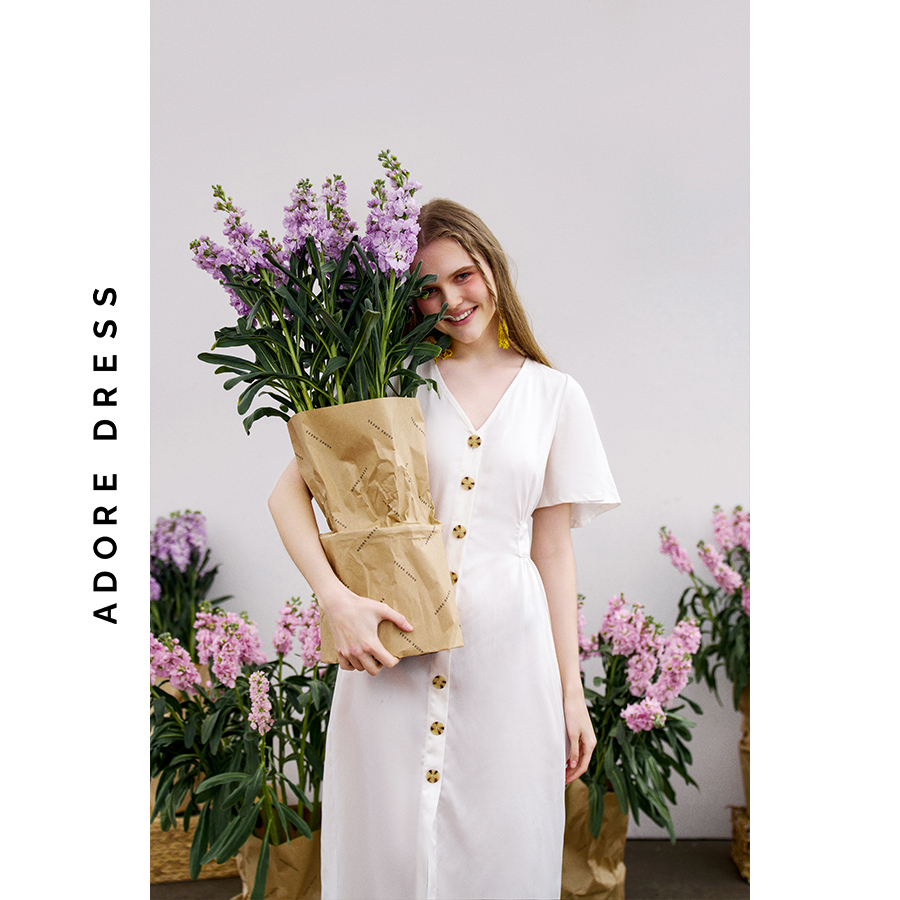 Đầm midi dress thô mềm 4 màu 3ASDR2048 ADORE DRESS