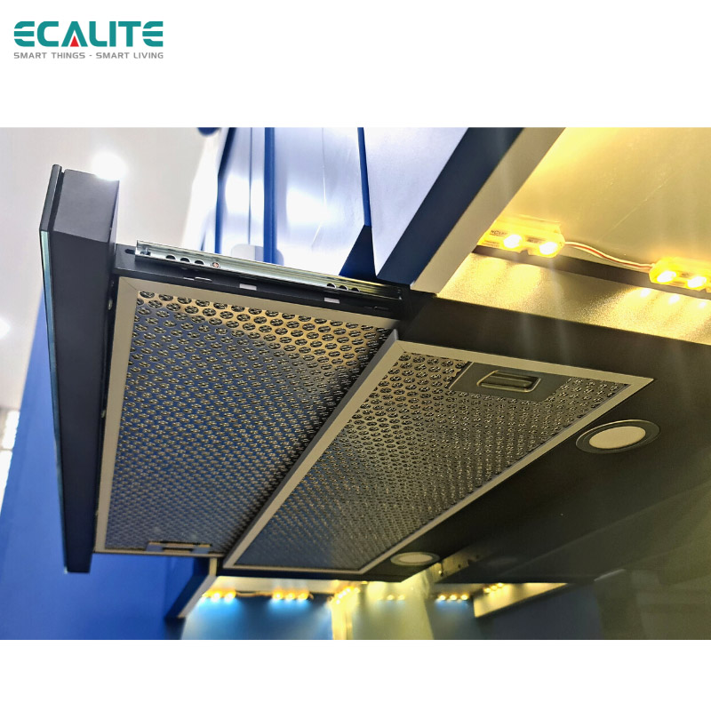 Máy Hút Mùi Âm Tủ H-Series Ecalite EH-AT60LCD - Kính Đen - Điều Khiển Cảm Ứng 3 Tốc Độ - Màn Hình LCD Hiện Đại - Hàng Chính Hãng