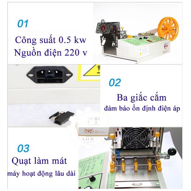 Máy cắt nhãn mác > Dây viền > Dây đai nhiệt tự động > Cắt nhám xéo