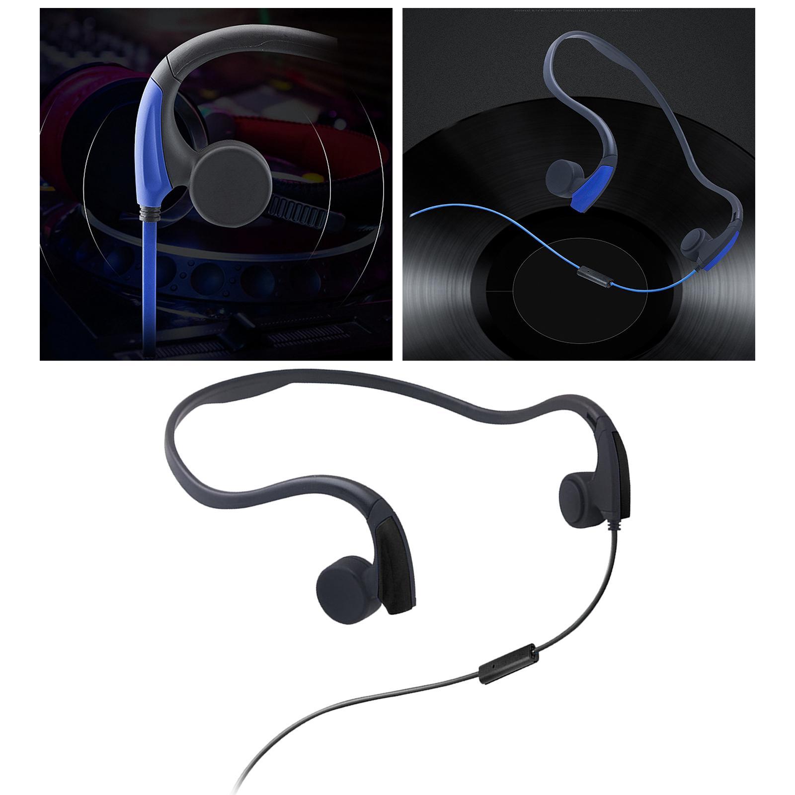 Bone Conduction Wired Headset Voice Control with Mic Neckband Headset Headphones Earphone for Running Sports Mobile Phones Game Music