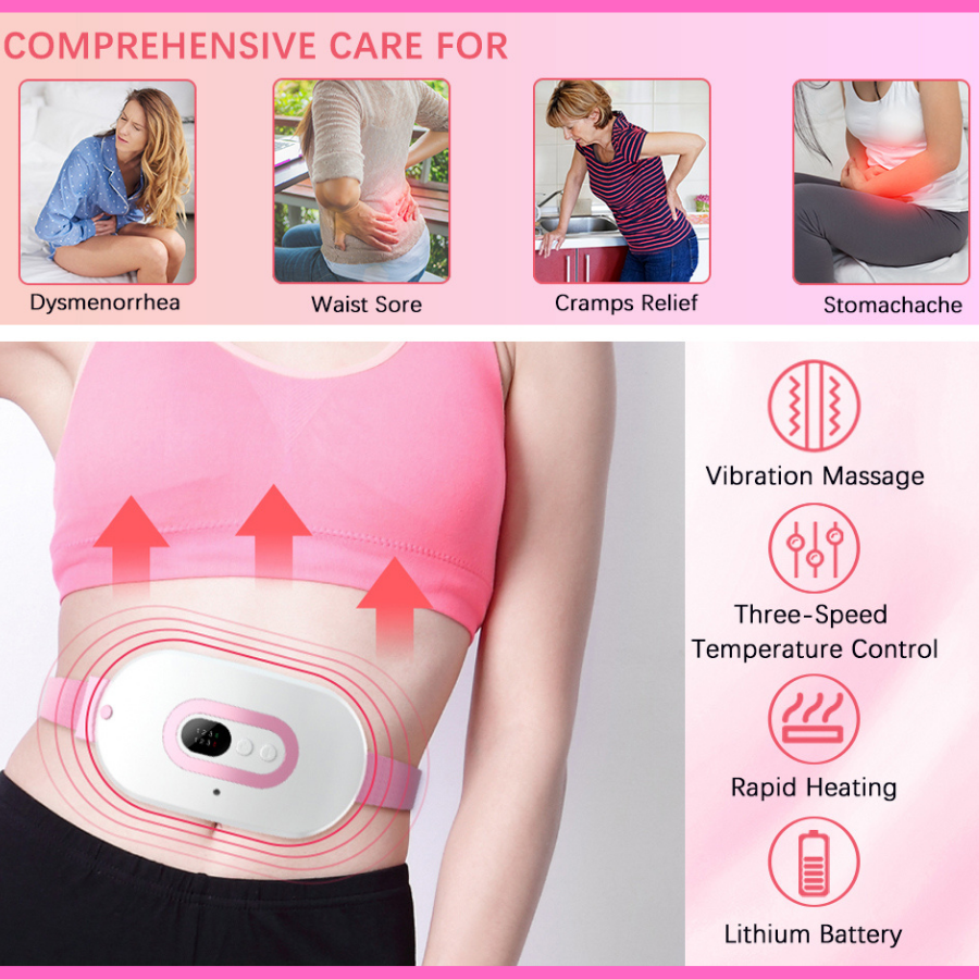 Đai hỗ trợ Giảm Béo, Giảm Đau Kinh Nguyệt, Sưởi Ấm Bụng, Massage, SUPER BELT Rung, Nóng Và Xung Điện EMS, Công Nghệ Nhật Bản