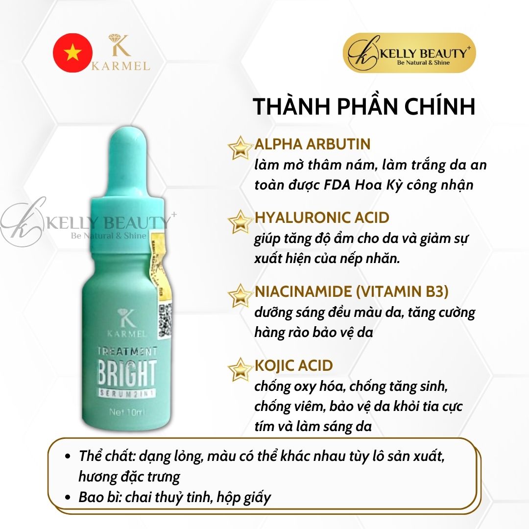 Karmel Treatment Bright Serum – Tinh Chất Mờ Thâm Sạm Nám, Da Sáng Đều Màu | Kelly Beauty