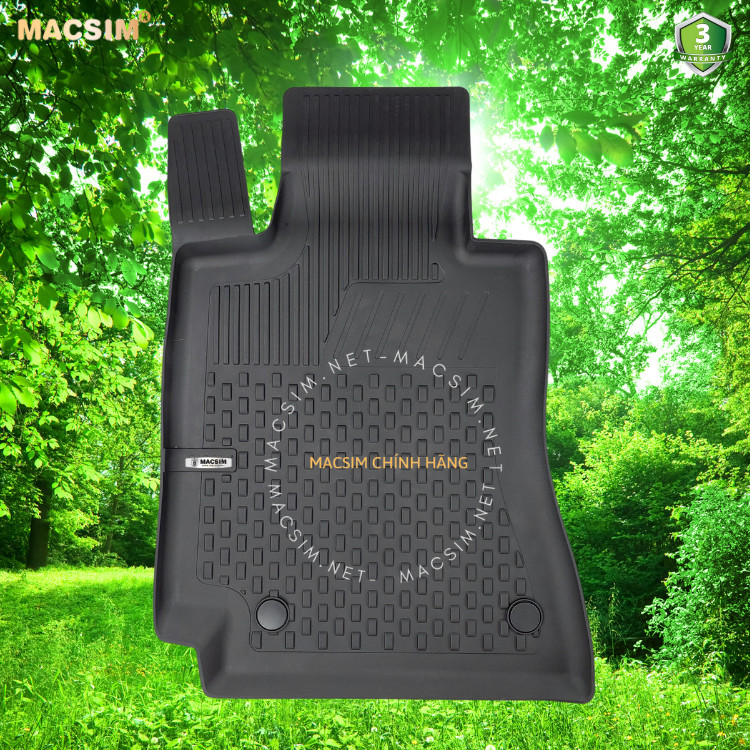 Thảm lót sàn ô tô nhựa TPE Silicon Mercedes C180/C200/C250/C300 2014-2021  Black Nhãn hiệu Macsim