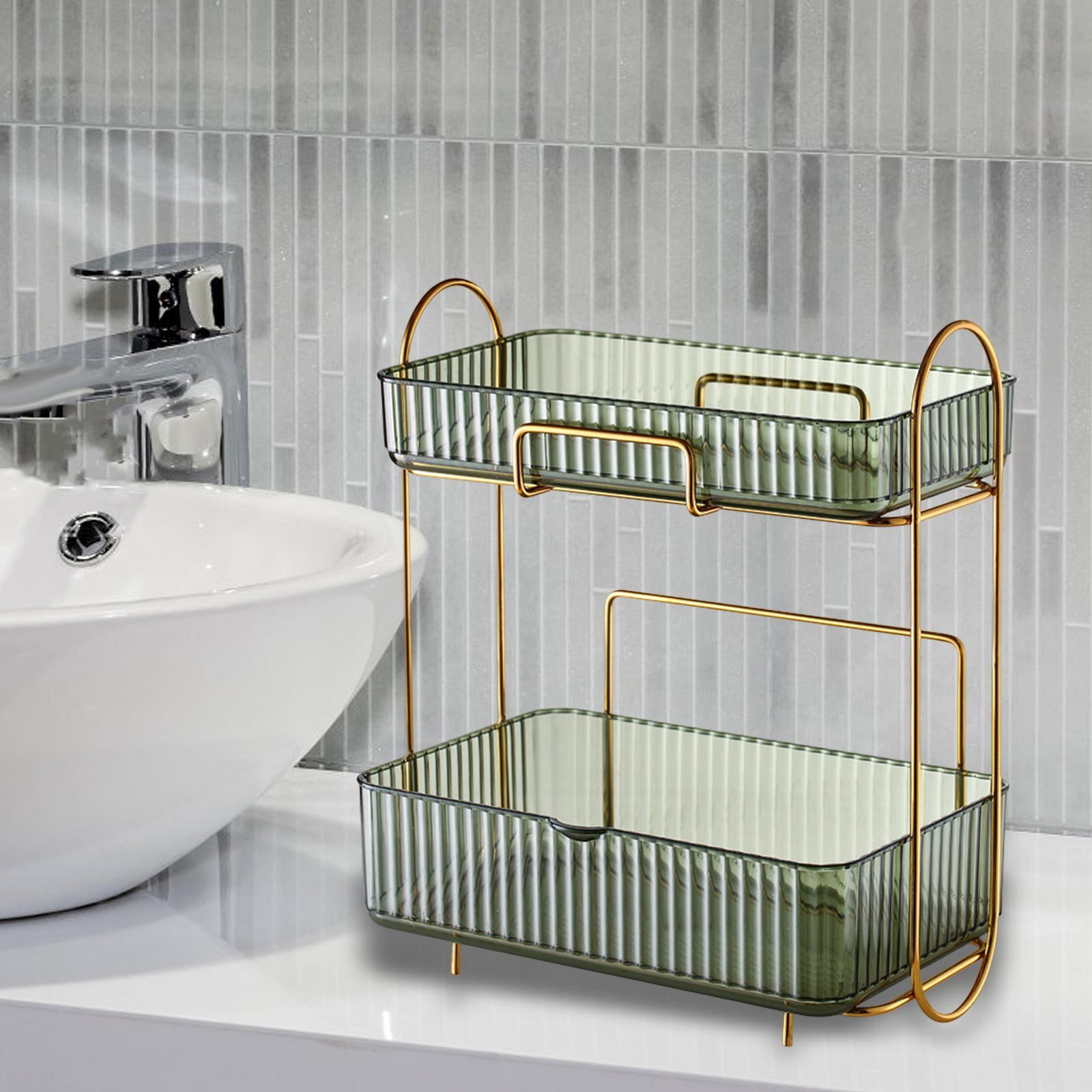 2 Tier Makeup Cosmetic Organizer Multifunctional for Bedroom Desk Countertop