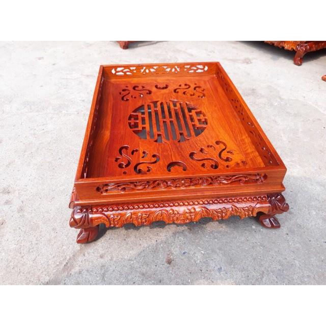 Khay Trà Chân Qùy Bằng Gỗ Hương-Khay trà rồng trầu gỗ