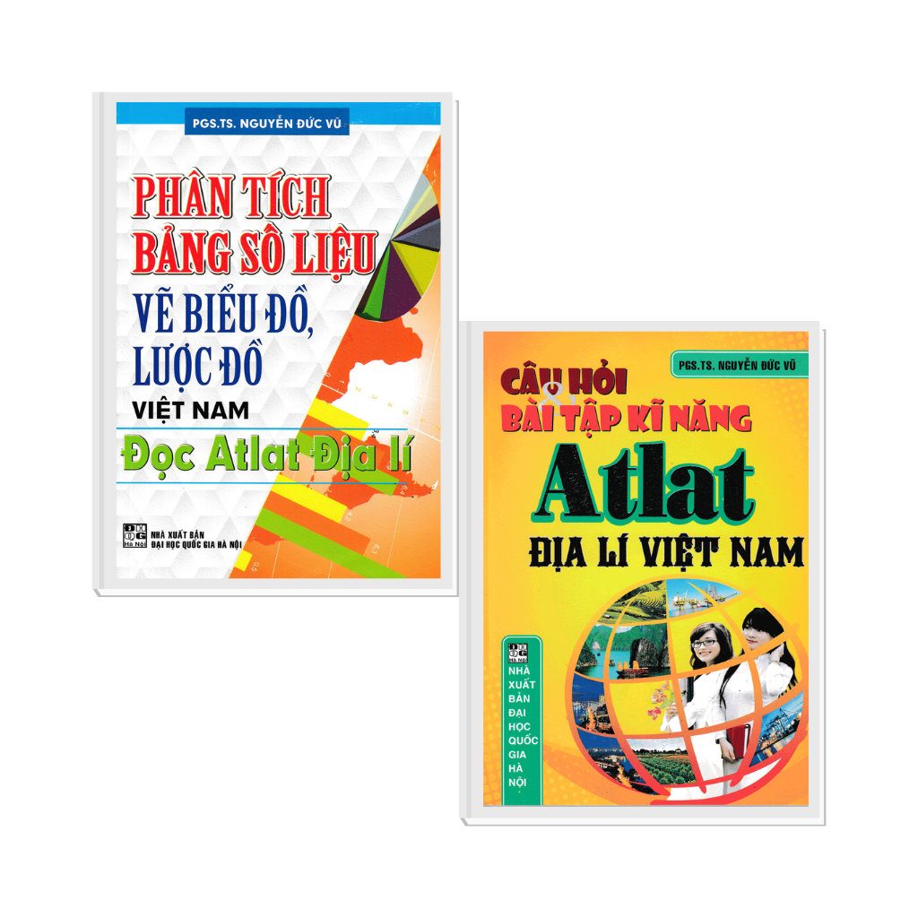 COMBO PHÂN TÍCH BẢNG SỐ LIỆU VẼ BIỂU ĐỒ, LƯỢC ĐỒ VIỆT NAM - ĐỌC ATLAT ĐỊA LÍ + CÂU HỎI VÀ BÀI TẬP KĨ NĂNG ATLAT ĐỊA LÍ VIỆT NAM (BỘ 2 CUỐN)