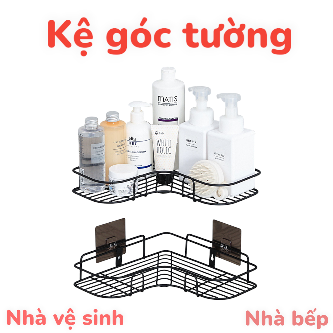 Giá treo đồ đặt ở góc tường bằng sắt rèn liền mạch - không gây đọng nước - giá treo đựng đồ thoải mái không lo rơi rớt