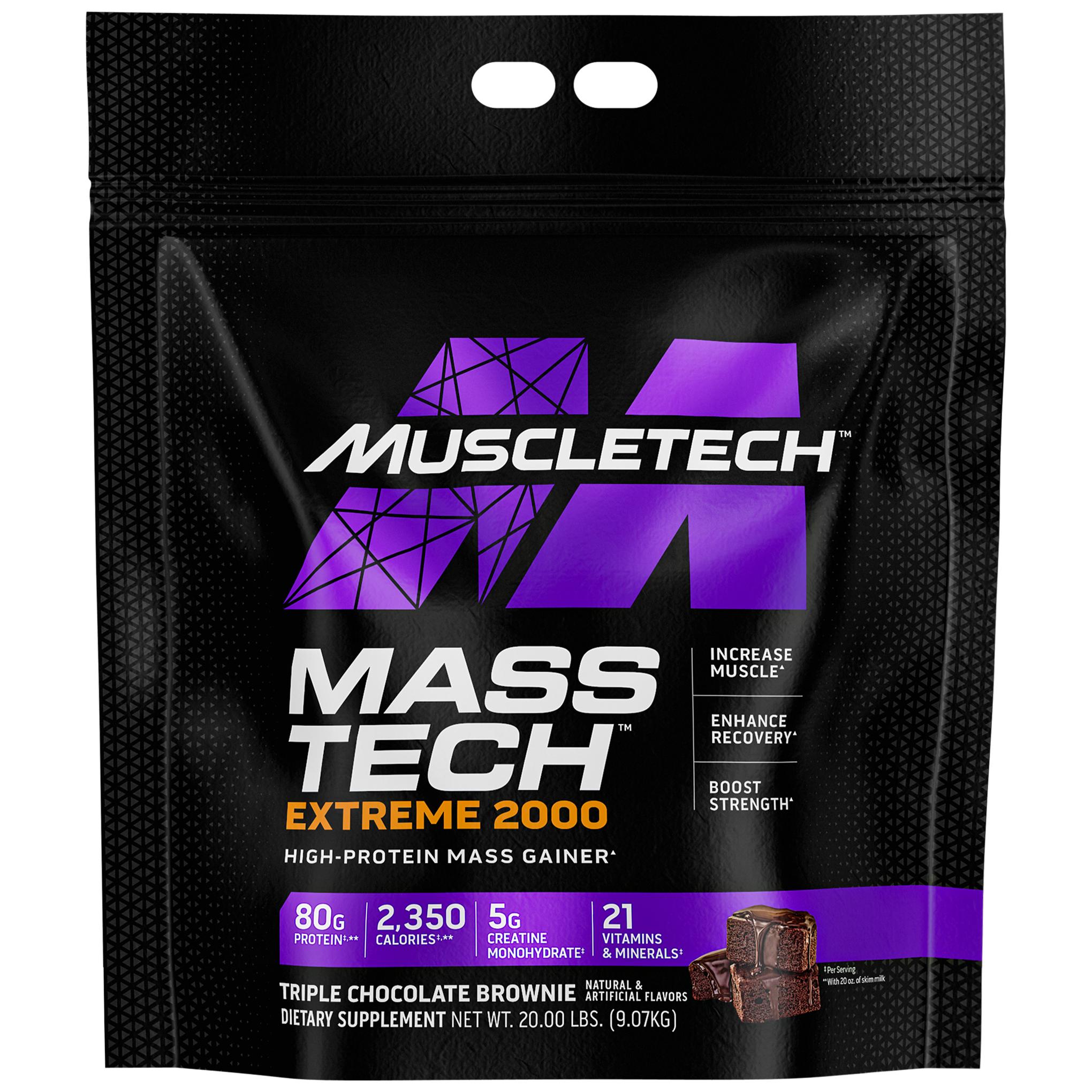 Sữa tăng cân tăng cơ Mass Tech Extreme 2000 Muscletech - vị Triple Chocolate Brownie - Nutrition Depot