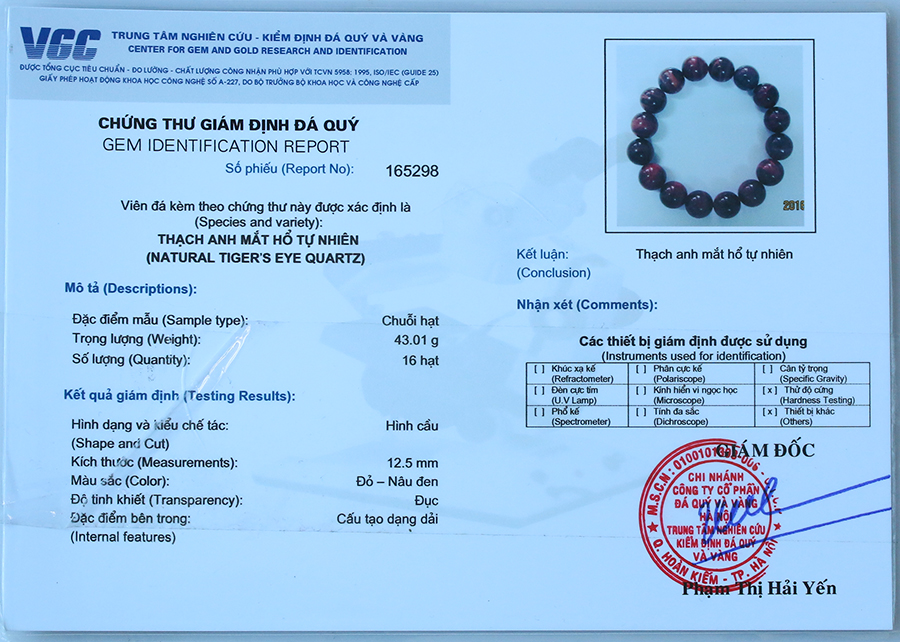 Vòng Tay Phong Thủy Mắt Hổ Đỏ 8 ly cho Nữ mệnh Hỏa, mệnh Thổ